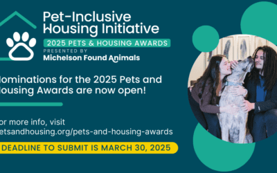 Raise the Woof: 2025 Pets and Housing Awards Are Open for Nominations!